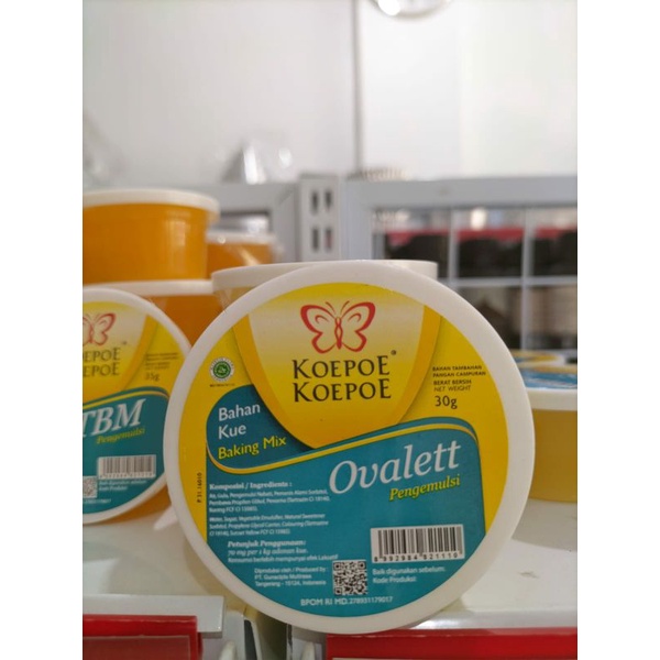 

Ovalett kupu kupu 30gr/Pengembang Kue/Pengemulsi Emulsifier 30gr