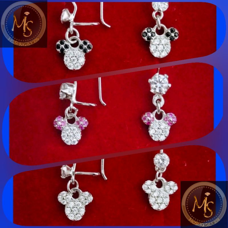 ANTING ANAK PERAK ASLI SILVER 925 LAPIS MAS PUTIH_AT KAIT ANAK MICKEY MOUSE