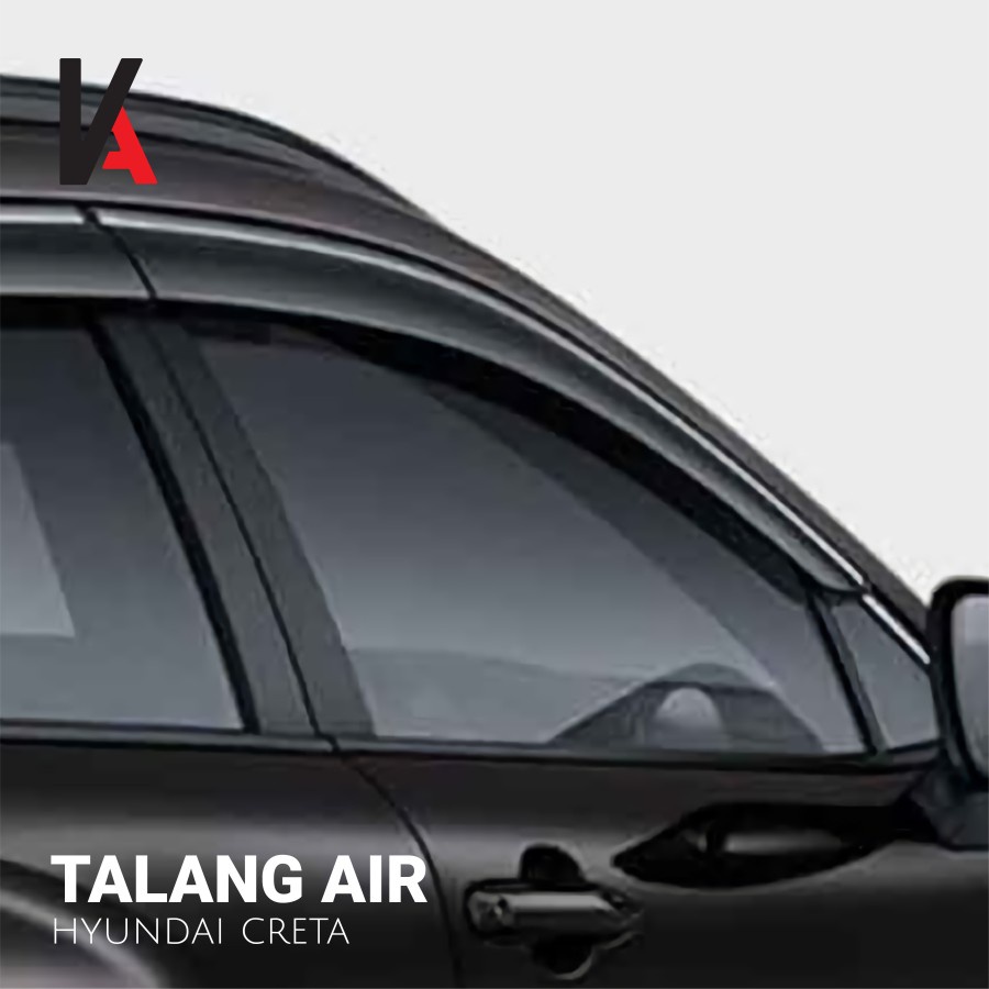 TALANG AIR PINTU MOBIL HYUNDAI CRETA MODEL SLIM AKRILIK HITAM