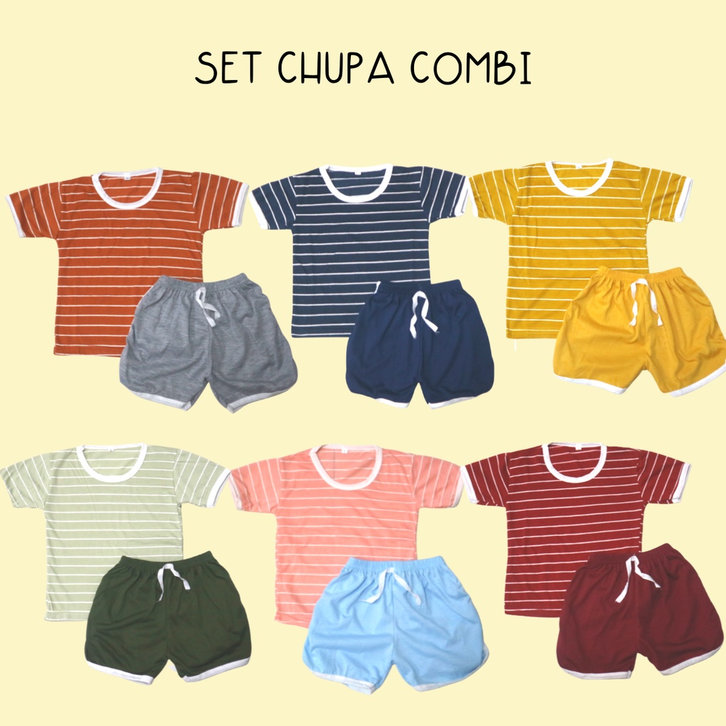 IL - Setelan Baju Chupa Chup Anak Combi / Set anak baju playful colour / Setelan Baju Playset Cupa Cups Anak