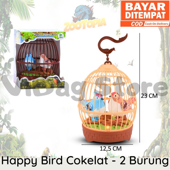 Bagus Mainan Burung Sangkar Hewan Binatang Baterai Zootopia Bro1261 Murah