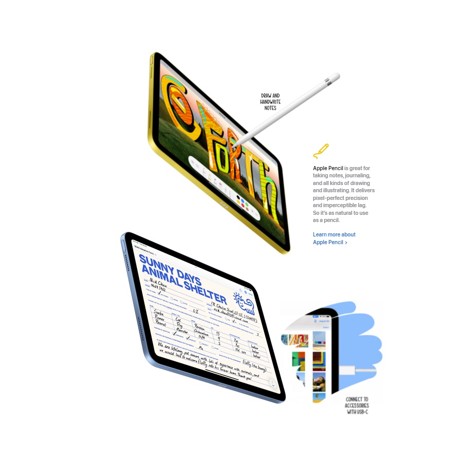 iPadddd Tab 10 2022 64GB 256GB 10th Gen 10.9&quot; Blue Yellow Silver Pink WIFI CELLULAR 5G Original