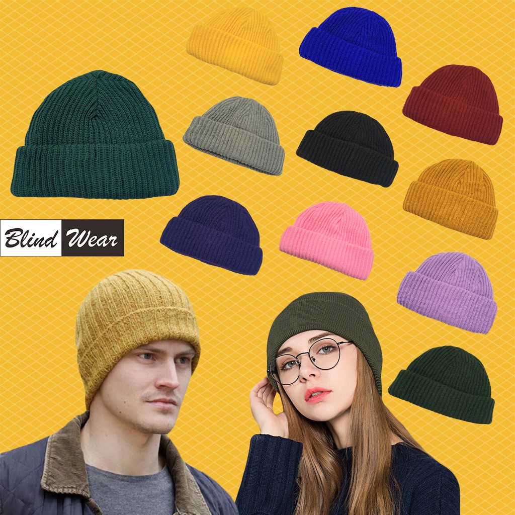 Kupluk Beanie Rajut Salur Polos Tebal Premium Laki Perempuan