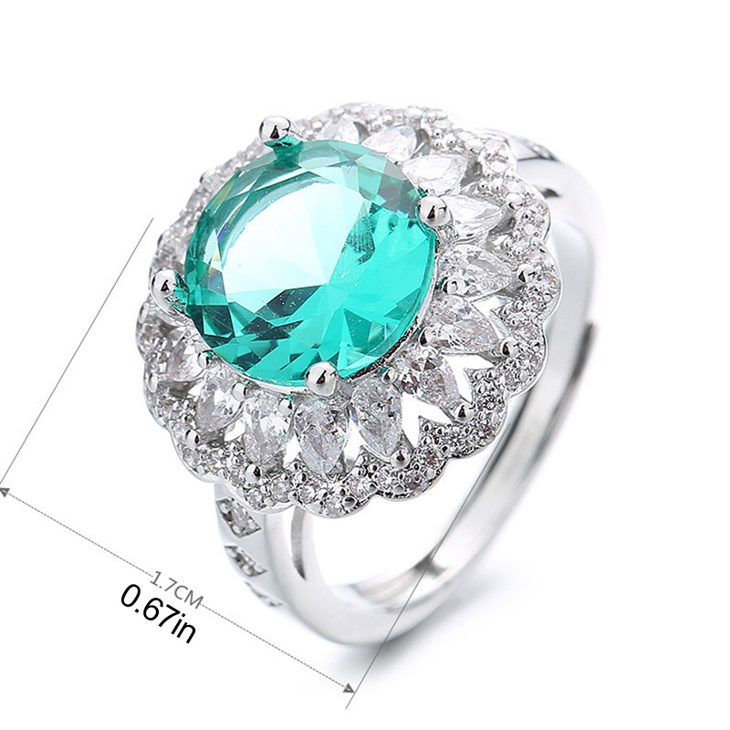 Fancyqube Cincin Sapphire Silver Gaya Vintage Untuk Wanita