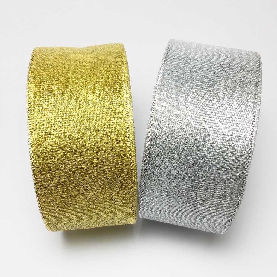 Pita Metalik Gold Silver 1,5" / 4cm