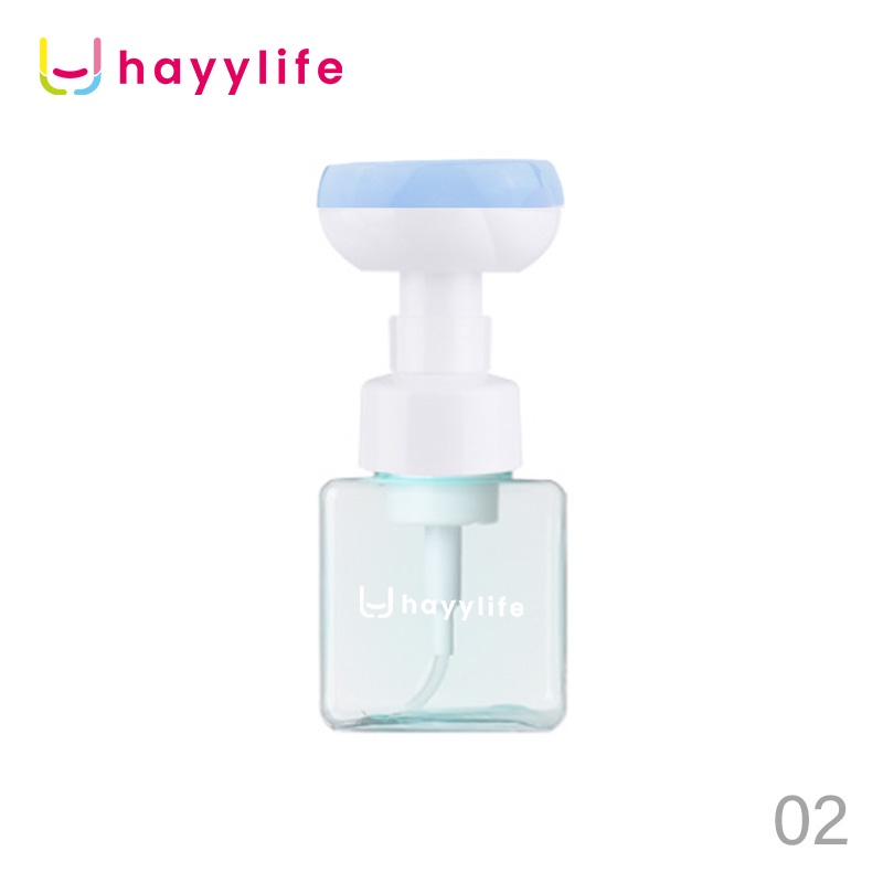 SOOKA Flower Press Bottle-250ml Square PET Bunga Bentuk Botol Busa Press Bunga Pembersih Tangan Botol Makeup Sub-pembotolan HL-AGB747