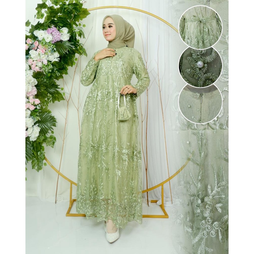 Gamis tille busui | Gamis brukat | Gamis brukat | Baju outfit pesta kekinian Size M L XL XXL