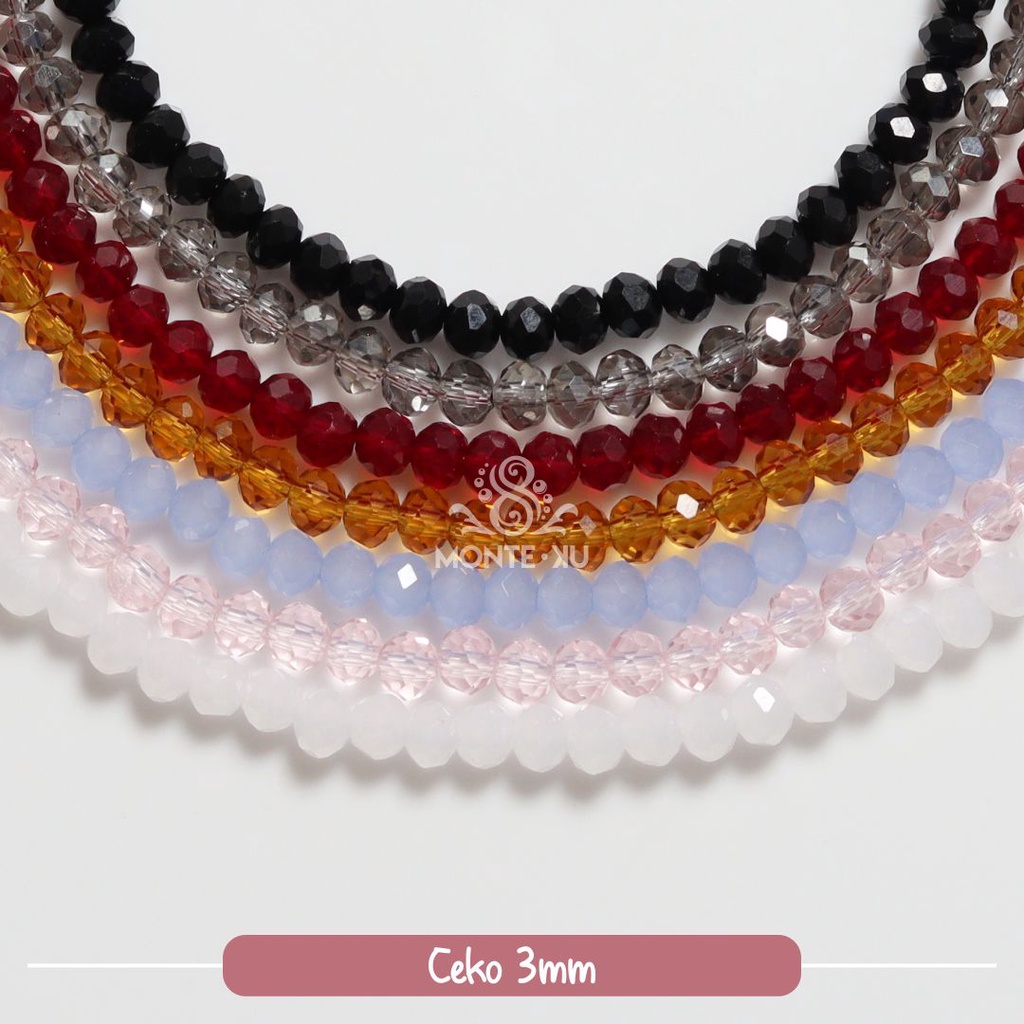 Kristal Ceko 3mm Mote Manik Ceko Bakpau Kecil Payet Beads Kristal Cina Rentengan Murah