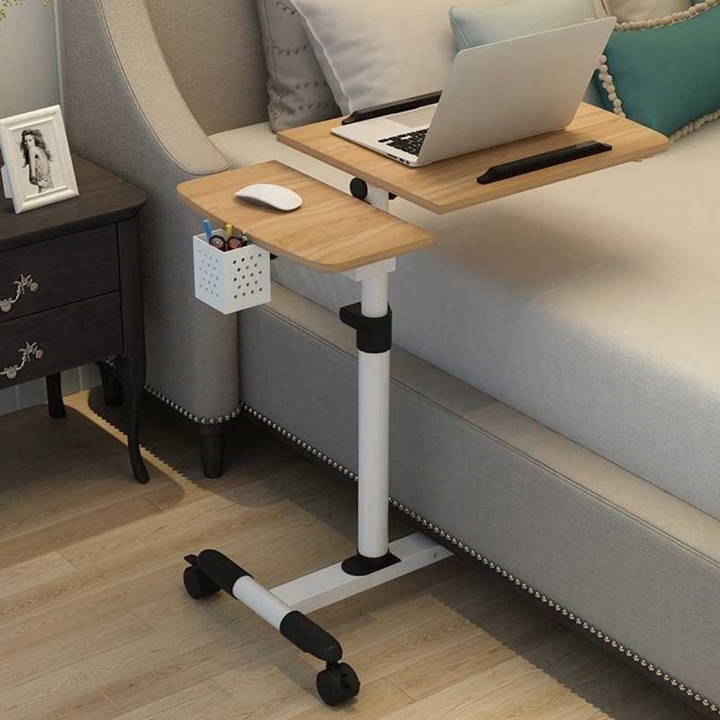 Meja Kerja Laptop Minimalis Roda Rotate Standing Desk Telescopic