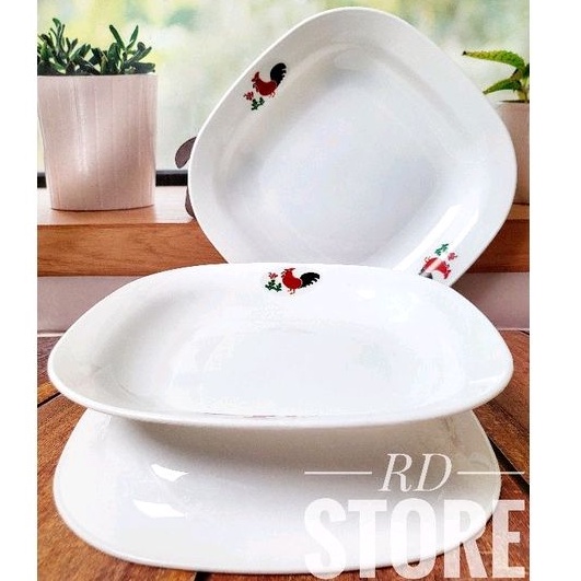 PROMO 3.PCS PIRING KOTAK PERSEGI MOTIF AYAM