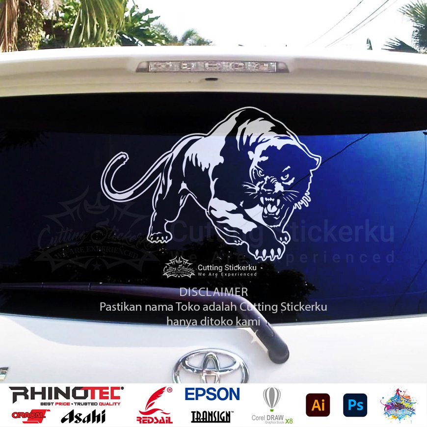 Cutting Stiker Black Puma Variasi Motor Mobil Sticker Macan Hitam Kumbang Siliwangi Harimau Timbul Keren Nyala Dasbor Spakbor Visor Body Kaca Helm Laptop Hologram Reflective Tahan Air Bodi Samping Scoopy Vario Beat NMAX PCX Vespa Aesthetic Windshield