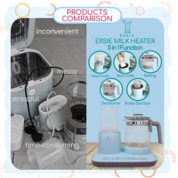 Ersie Multifunction Milk Heater Kettle - Boiling Water Penghangat Susu Milk Heater Multifunction Botol Sterilizer