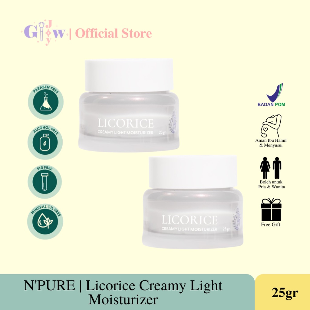 B88 N'PURE licorice creamy light moisturizer pelembab wajah perawatan kecantikan bpom murah termurah asli original npure mencerahkan anti aging acne jerawat bruntusan beruntusan bekas treatment kulit kering berminyak dry skin