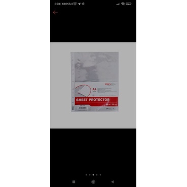 

PP POCKET A4 INTERXFOLDER / SHEET PROTECTOR A4 ISI 10 LEMBAR