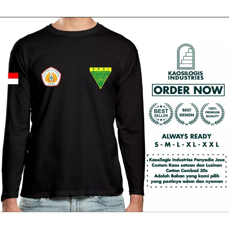 KAOS LENGAN PANJANG PPSI IPSI SIMPEL DADA // KAOS PERSATUAN PENCAK SILAT