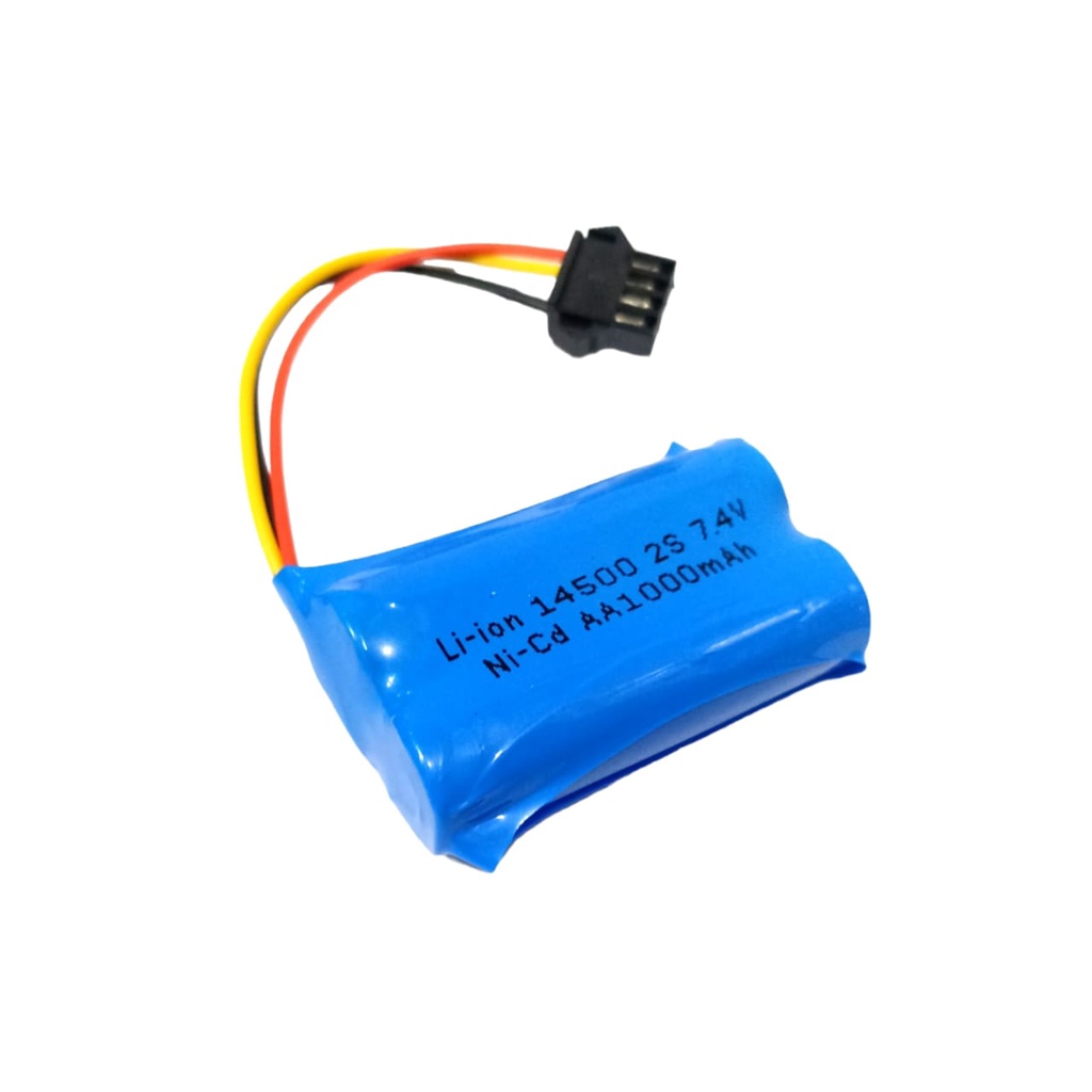 Baterai Mainan Anak/ RC/ Batrai Speaker &amp; Elektronik Lainnya 2X 14500 1000mAh 7.4V Protektor BMS 2S 4.5A SOKET HITAM 4 PIN