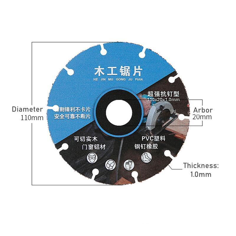 3pcs Mata Gergaji Diamond Cutting Disk 110mm 20mm Bahan Karet PVC Untuk Pengerjaan Kayu