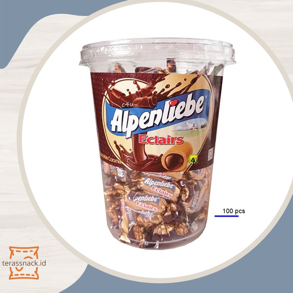 

Alpenliebe Eclair Toples Jar isi 100pc / Permen Coklat / Permen Jar