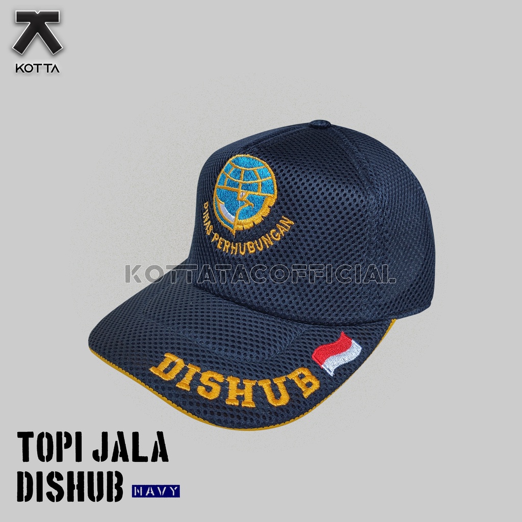 TOPI JARING DISHUB NAVY - TOPI JALA DISHUB - TOPI DINAS PERHUBUNGAN