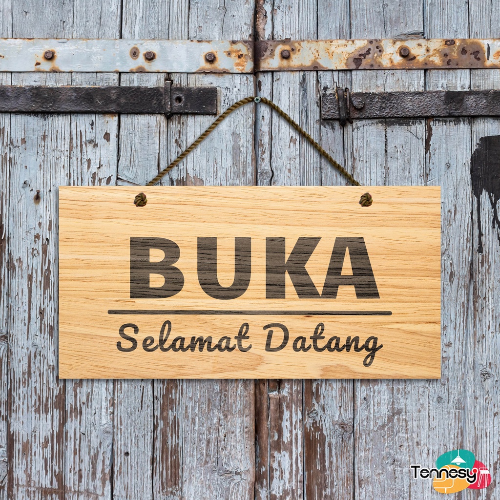 TENNESY PAJANGAN SIGN OPEN CLOSE TOKO 30x15CM HIASAN DINDING GANTUNG WALL DECOR PAJANGAN POSTER DEKORASI KAMAR RUMAH TOKO KAMAR