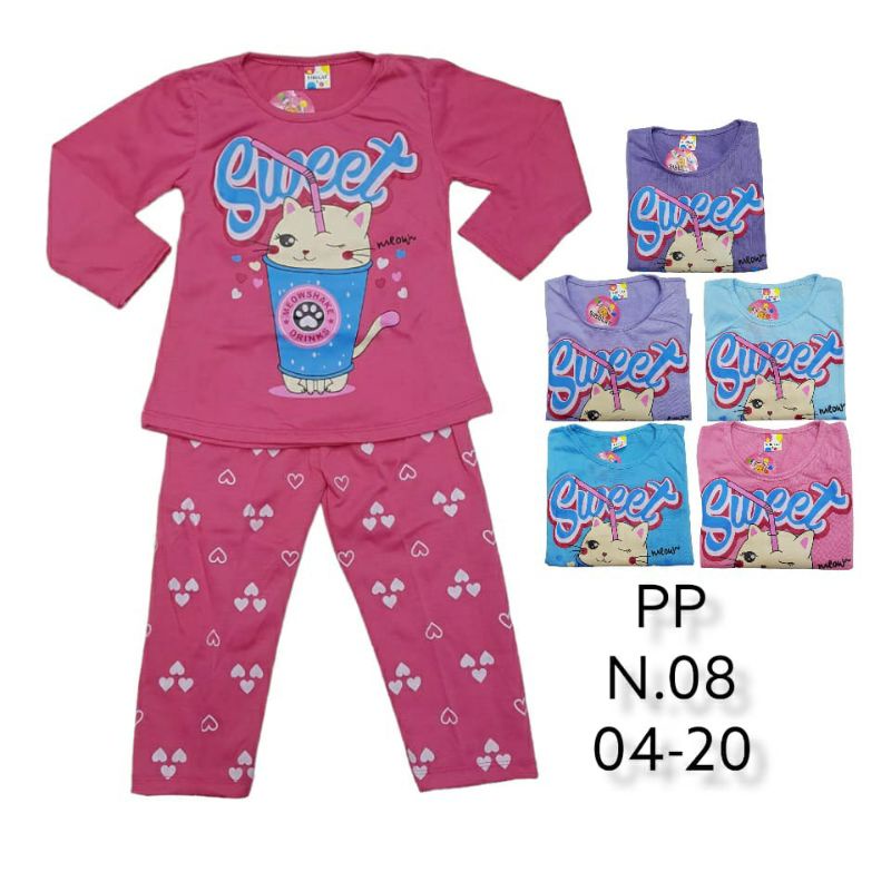 SETELAN SIKUNING PAKAIAN ANAK PEREMPUAN 2-7 TAHUN MOTIF SWEET