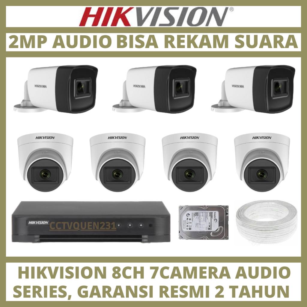 PAKET CCTV HIKVISION 2MP 8 CHANNEL 7 CAMERA TURBO HD KAMERA CCTV