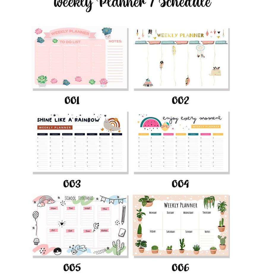 

➲ag Kirim Langsung Kamilastorindo Weekly Planner / Weekly Schedule / Papan Perencanaan/ Planner Board 001-006 94 ⁑