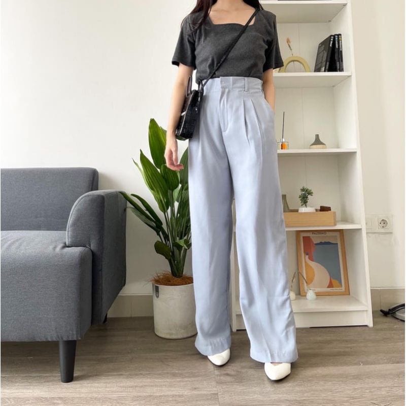 CELANA KULOT HIGWAIST WANITA LOOSE CULLOTE PANTS PANJANG