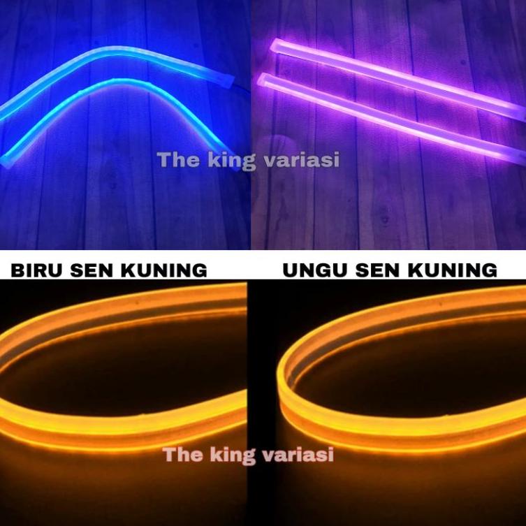 ㅉQ Lampu alis led running 30cm BIRU/Lampu alis led/Lampu alis warna BIRU/Lampu Alis Running Ungu 30c