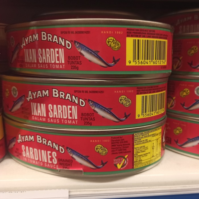

Ikan Kaleng Ayam Brand Sardines In Tomato Sauce 425Gr