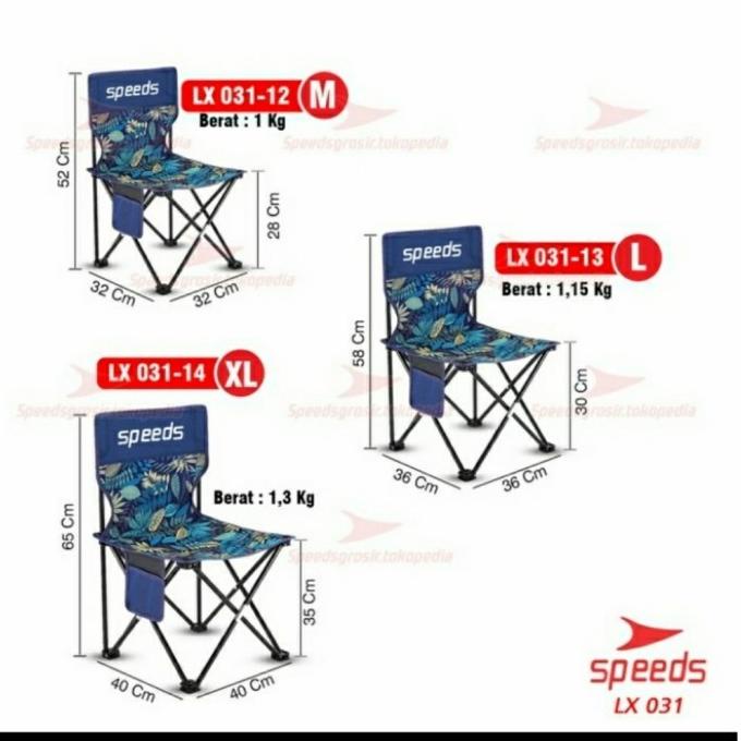 Kursi Lipat Outdoor Portable Kursi Camping SPEEDS Ukuran M, L, XL
