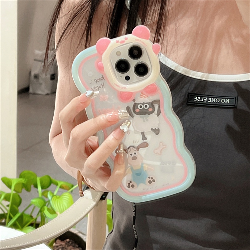 Soft Case Tpu Sheep Pattern Compatible for Iphone 14 13 12 Pro Max 12 11 Pro Max X Xr Xs Max Se 2020 Iphone 8 7 6 6s Plus 7Plus 8Plus Lovely Little Monster Matte Frame Phone Case Soft TPU Anti-drop Precision Hole Anti-dirty Shockproof Back Cover Casing