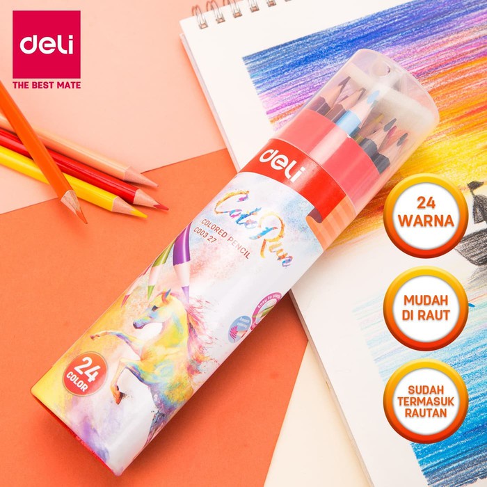 

Pensil Warna 24 Warna Bonus Serutan DELI - EC00327
