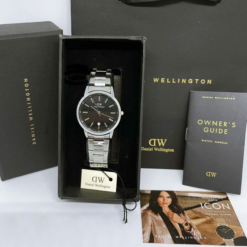 Jam Tangan DW Free Box Card Manual Paper Bag Rantai Pria Wanita Terlaris Kasual Bisa COD