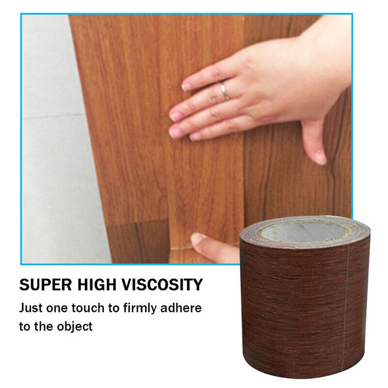 ღ Realistis Woodgrain Perbaikan Perekat Selotip Kayu Tape 8 Warna untuk Furniture Pita Perekat Diy Dekorasi Rumah untuk perabotan, Perlengkapan Peralatan Rumah Tangga