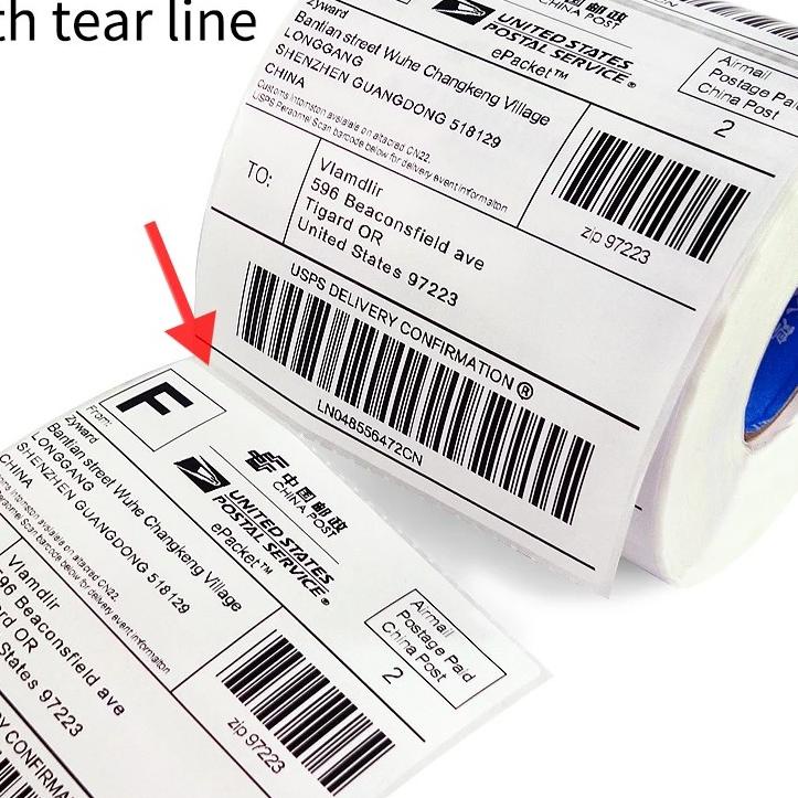 

Model Baru !! Kertas Label Bare Thermal 100 x 150 mm 1 Line 250 pcs / Roll Stiker Pengiriman Marketplace Shopee