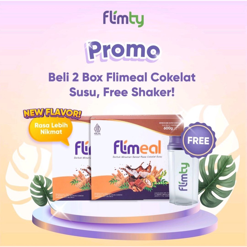 

PROMO Flimeal (Meal Replacement) - 2 Box + Free Shaker + Coklat Susu