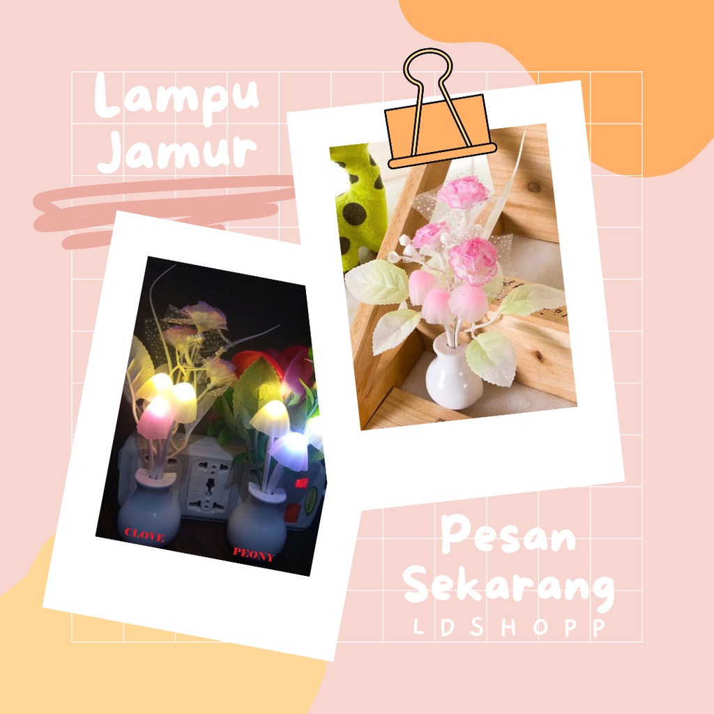 LDS Lampu Tidur Model Jamur Besar Lampu Tidur LED Avatar Bunga Import