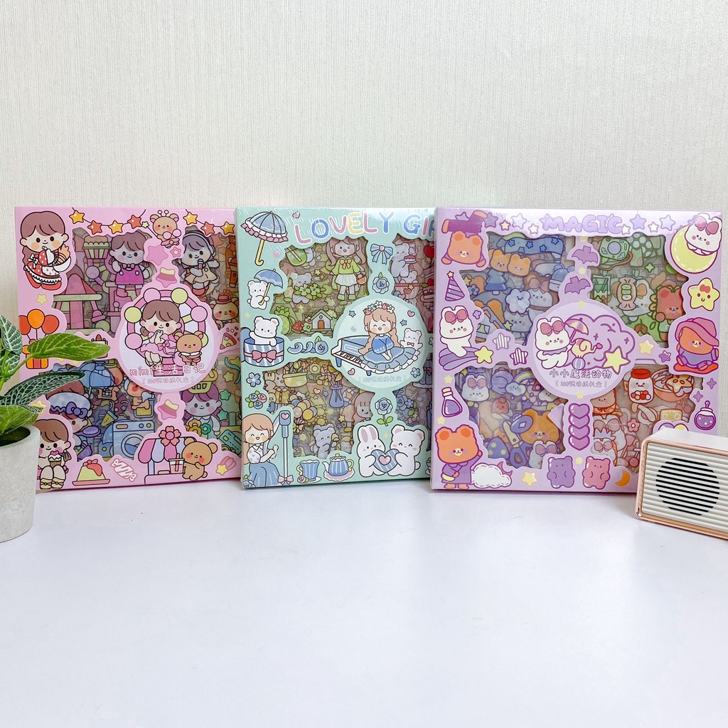 

TERMURAH! BOX STICKER CUTE VIRAL ISI 100 LEMBAR BANYAK WARNA WATERPROOF ANTI AIR STICKER UNIK LENGKET KADO UNIK