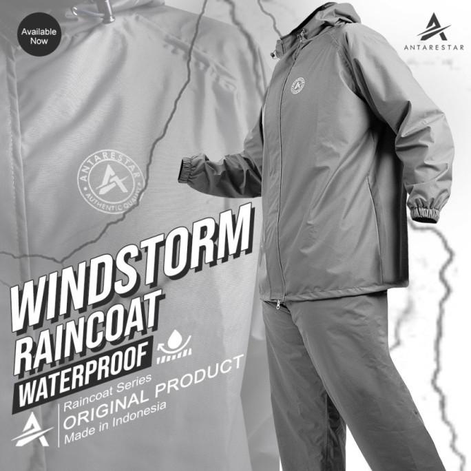 [BISA COD] Jas Hujan Setelan Celana Antarestar Adventure Raincoat Free Pouch Bag
