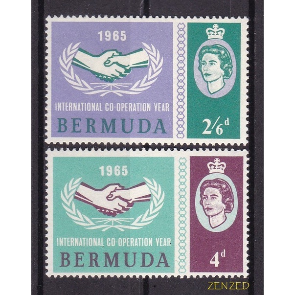 

0606 Perangko Bermuda 1965 ICY 2v Mnh