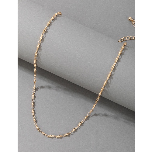 LRC Kalung Fashion Gold Alloy Single-layer Bead W77168