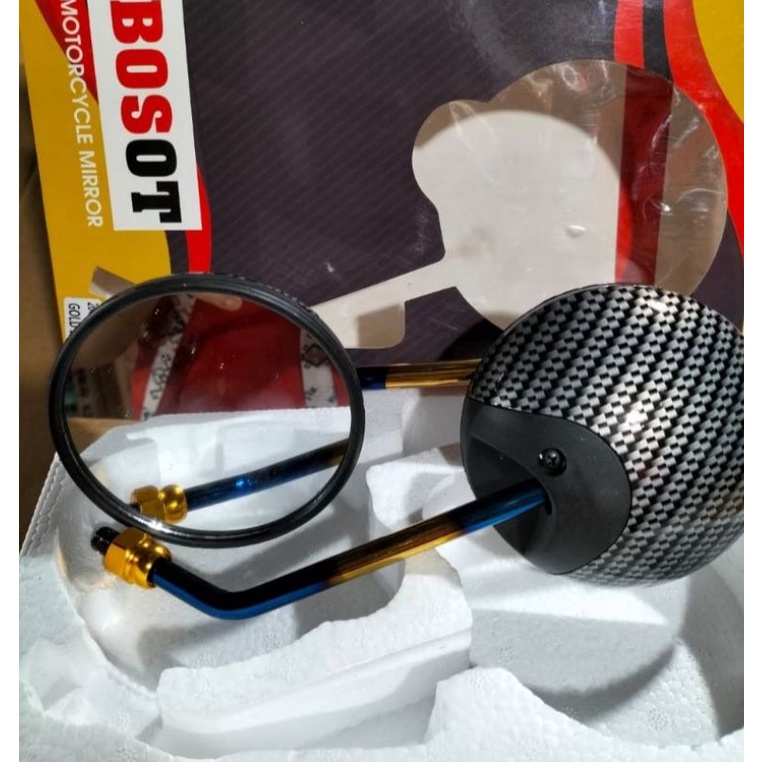 Spion Bulat Scoopy Karbon Hitam Pelangi Kualitas Terbaik