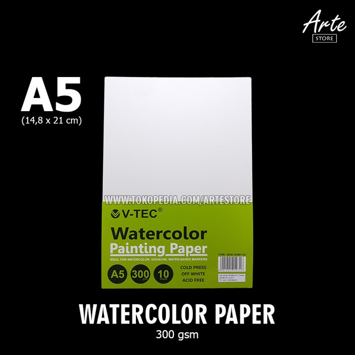 

Nikmati Kertas Gambar V-Tec - Watercolor Paper A5 (300 Gsm) Limited