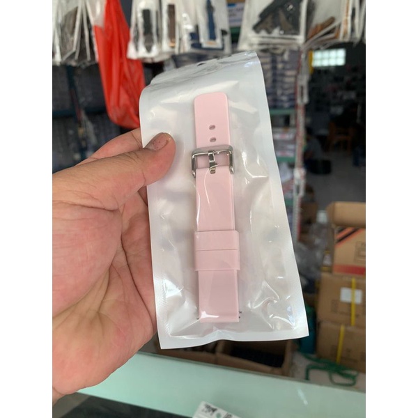 Strap Tali Jam Tangan Silikon Soft pink 9909 18mm