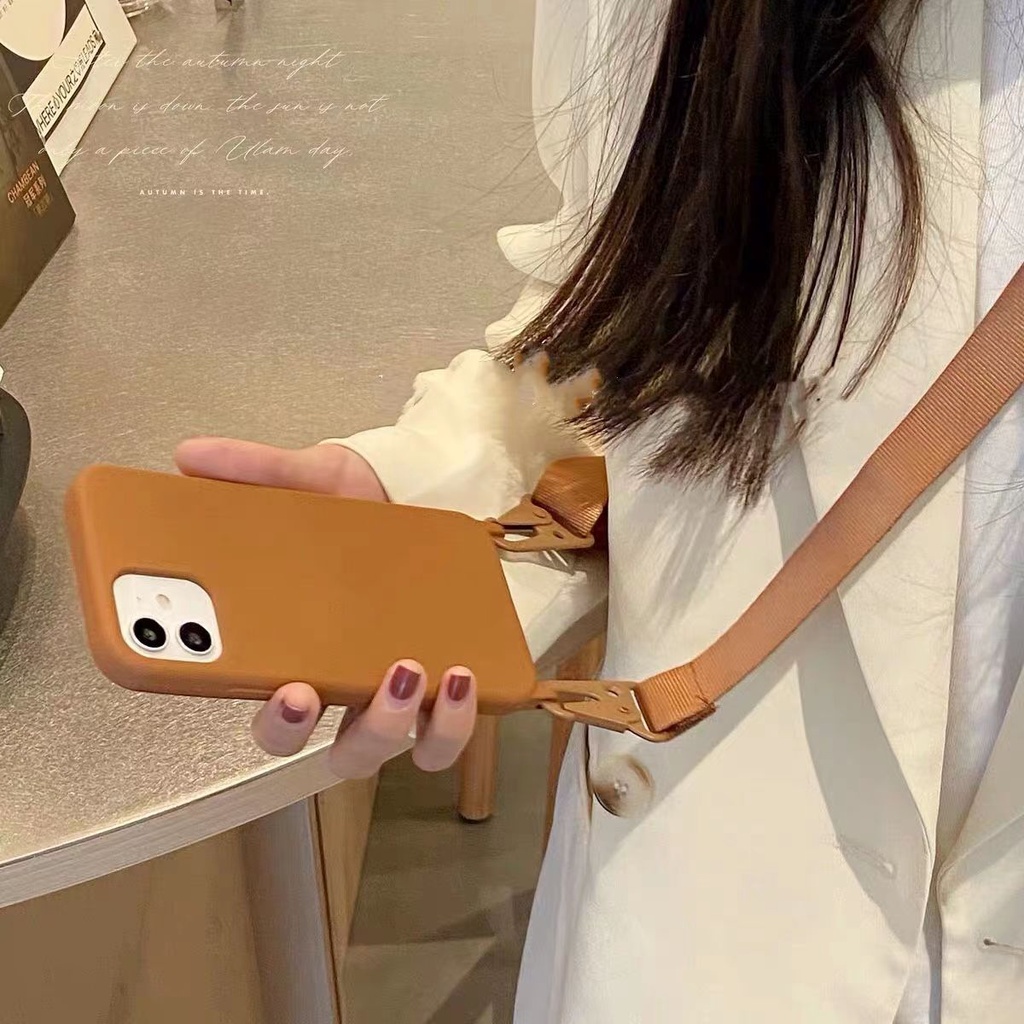 IPHONE Tali Kalung Crossbody Lanyard Cord Phone Case Untuk Iphone14Plus13 12 Mini 11 Pro Max Rantai Marmer Silikon Soft Cover