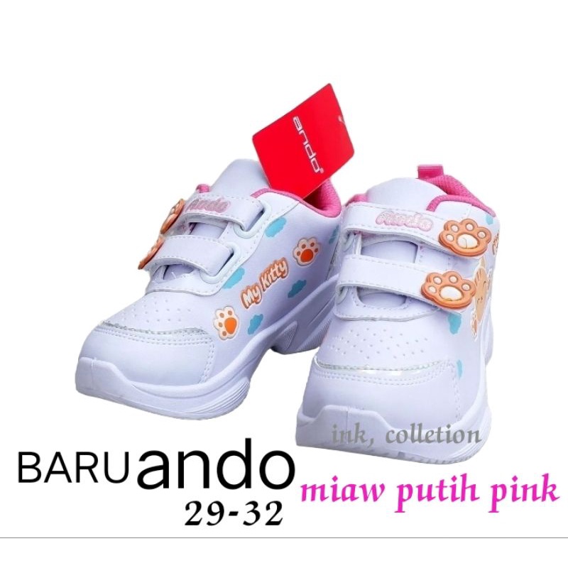 sepatu sekolah anak perempuan cantik ando friends original TK SD