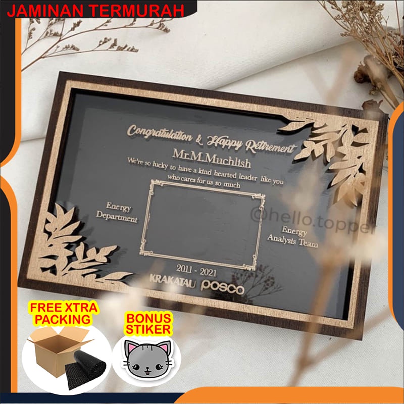 Murah FRAME GIFT KAYU 30x45 | FRAME HADIAH LOGAM MULIA |BINGKAI KADO Elegan