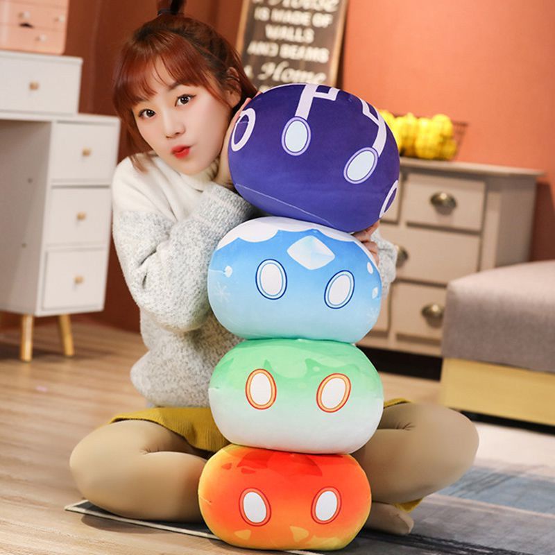 30cm Mainan Boneka Bantal Stuffed Plush Genshin Impact Slime Lucu Untuk Hadiah