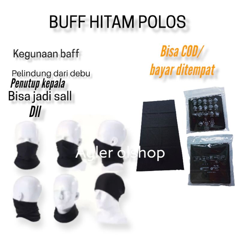 B4FF BERKENDARA BERMOTOR WARNA HITAM POLOS / B4FF MULTIFUNGSI